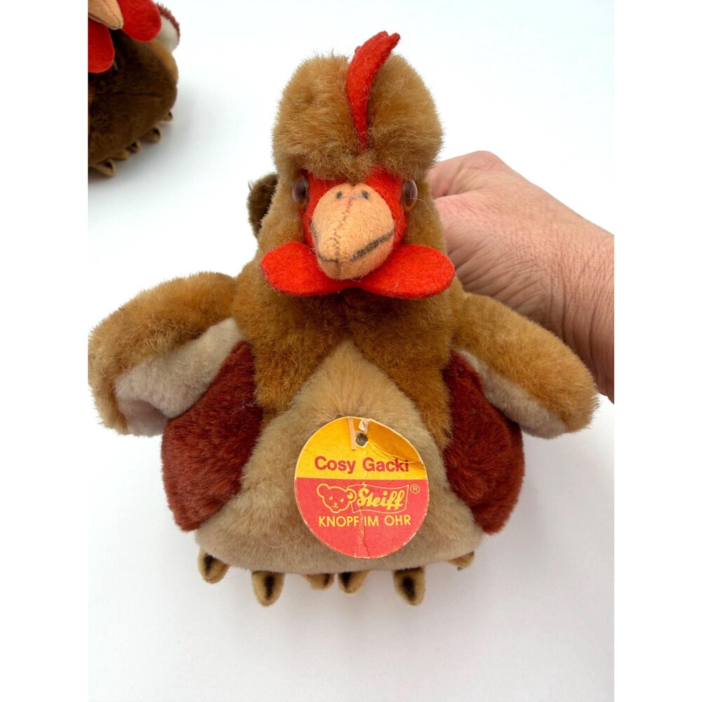 Vintage Steiff Rooster and Hen Stuffed Animals - Picture 13 of 16